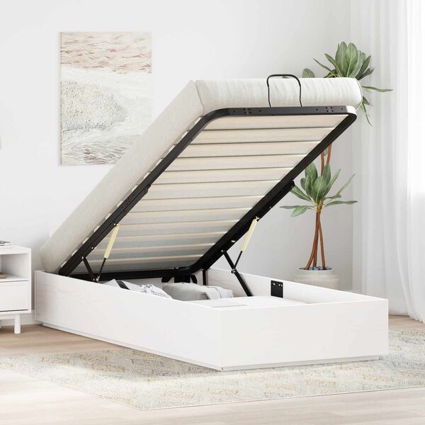 vidaXL Otomanov&yacute; posteľn&yacute; r&aacute;m Biely 80 x 200 cm Mas&iacute;vna borovica