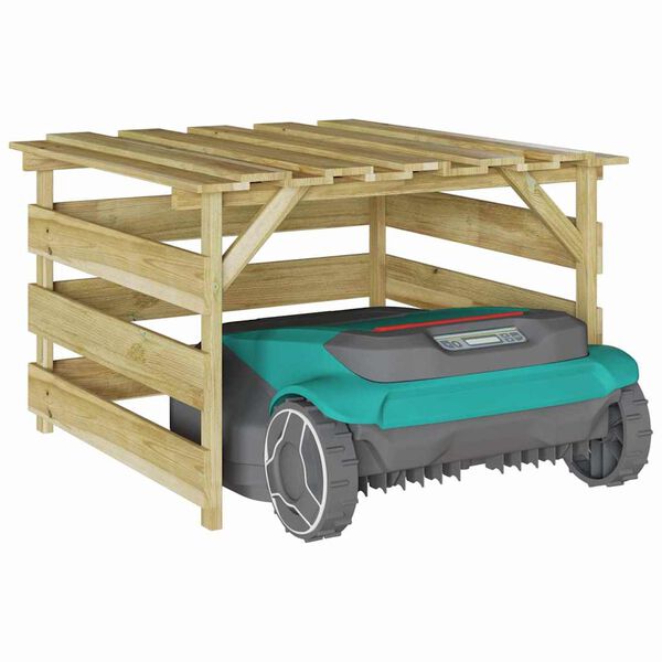 vidaXL Garáž pre robotickú kosačku Hnedá 84 x 80 x 56 cm