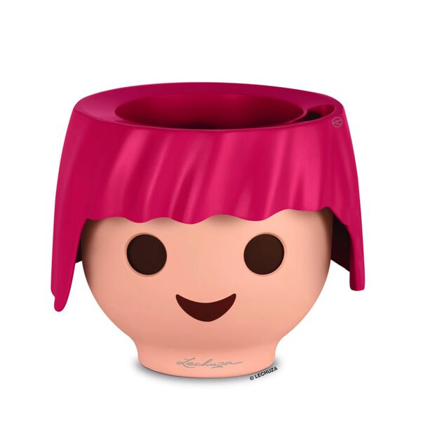 LECHUZA Kvetináč na stôl OJO ALL-IN-ONE rubínovo ružový