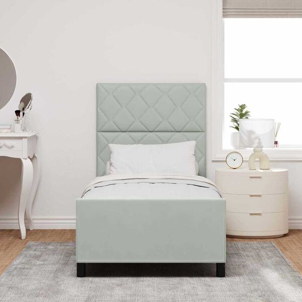 vidaXL Posteľ s pružinov&yacute;m r&aacute;mom Svetlosiv&aacute; 90 x 190 cm Zamat