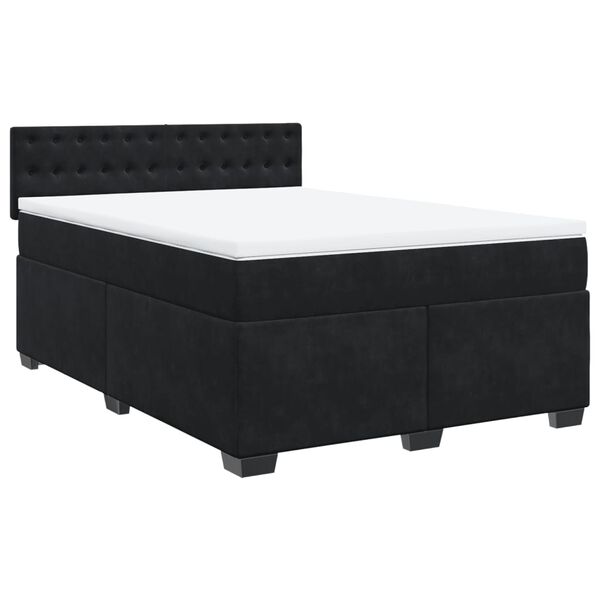 vidaXL Posteľn&yacute; r&aacute;m boxspring s matracom čierny 140x190 cm zamat
