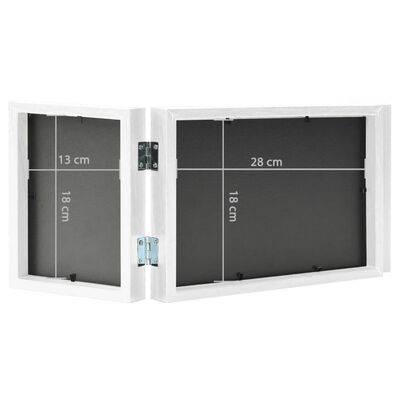 vidaXL Trojitý fotorámik kolážový biely 28x18 cm+2x(13x18 cm)