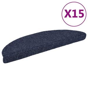 vidaXL Schodov&eacute; rohože, samolepiace, 15 ks, 56x17x3 cm, modr&eacute;, polkruhov&eacute;