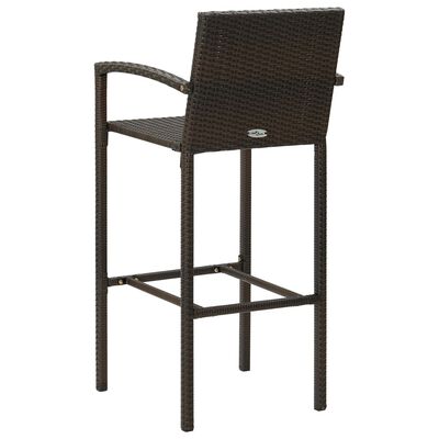 vidaXL Barové stoličky 4 ks hnedé polyratan