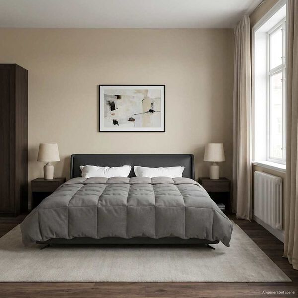 vidaXL Letn&aacute; prikr&yacute;vka &Scaron;nurovan&yacute; Svetlosiv&aacute; 200 x 220 cm Mikrovl&aacute;kno