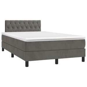 vidaXL Boxspring posteľ s matracom, tmavosiv&aacute; 120x190 cm, zamat