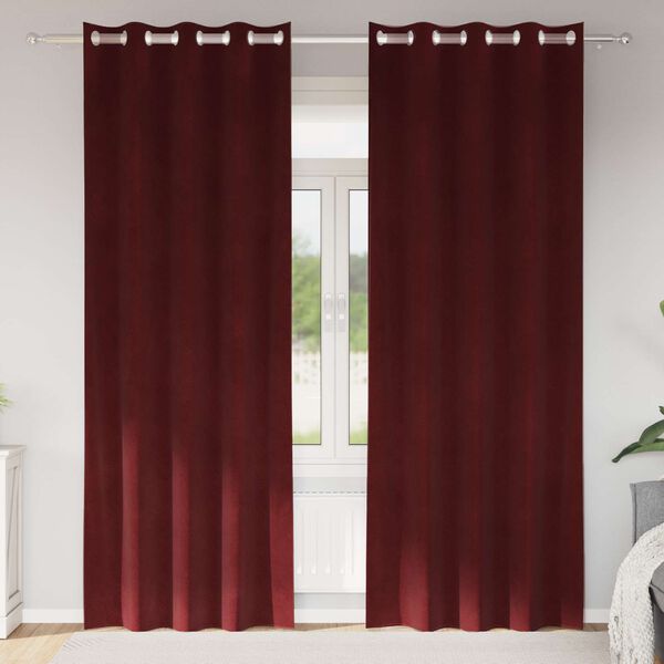 vidaXL Zatemňovacie z&aacute;vesy 2 pcs V&iacute;no červen&eacute; 140 x 225 cm Zamat