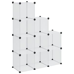 vidaXL &Uacute;ložn&yacute; kockovan&yacute; organiz&eacute;r s 9 kockami priehľadn&yacute; PP