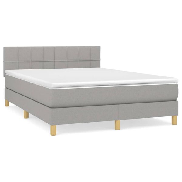 vidaXL Boxspring posteľ s matracom bledosiv&aacute; 140x200 cm l&aacute;tka