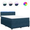 vidaXL Posteľn&yacute; r&aacute;m boxsping s matracom modr&aacute; 140x190 cm zamat