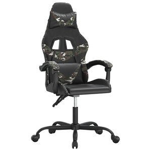 vidaXL Otočn&aacute; hern&aacute; stolička čierna a mask&aacute;čov&aacute; umel&aacute; koža