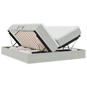 vidaXL Postel s &uacute;ložn&yacute;m prostorem a matrac&iacute; Svetlosiv&aacute; 180 x 200 cm