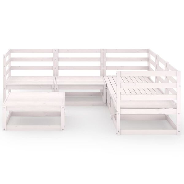 vidaXL 6-dielna z&aacute;hradn&aacute; sedacia s&uacute;prava biela mas&iacute;vna borovica