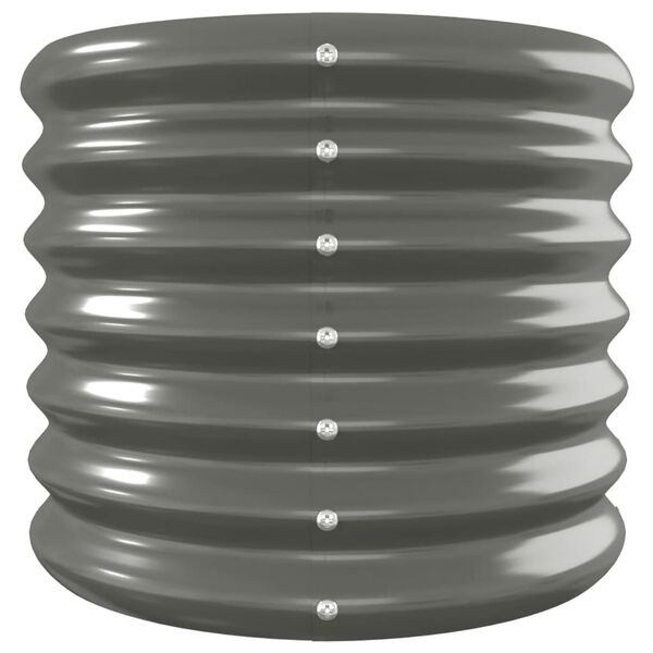 vidaXL Vyvýšený záhradný záhon pozinkovaná oceľ 332x40x36 cm sivý