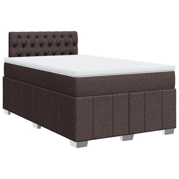 vidaXL Boxspring posteľ s matracom tmavohned&aacute; 120x190 cm l&aacute;tka