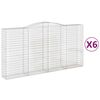 vidaXL Obl&uacute;kov&yacute; gabionov&yacute; k&ocirc;&scaron; 6 ks 400x50x200/220cm pozinkovan&eacute; železo