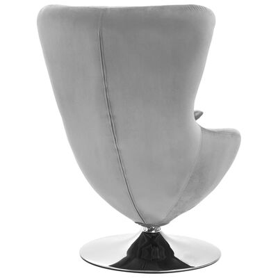 vidaXL Otočná stolička v tvare vajca s vankúšom bledosivá zamatová