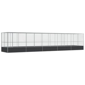 vidaXL Voli&eacute;ra s nadstavcom strieborn&aacute; 1039x207x212 cm oceľ