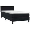 vidaXL Posteľn&yacute; r&aacute;m boxspring s matracom čierny 90x220 cm zamat