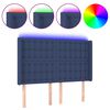 vidaXL Čelo postele s LED modr&eacute; 147x16x118/128 cm l&aacute;tka