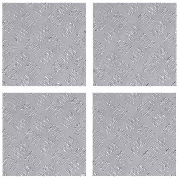 vidaXL Schodov&yacute; ro&scaron;t &Scaron;tvorcov&yacute; 4 pcs Strieborn&aacute; 30 x 30 cm Hlin&iacute;k