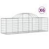 vidaXL Obl&uacute;kov&yacute; gabionov&yacute; k&ocirc;&scaron; 6 ks 200x50x60/80 cm pozinkovan&eacute; železo