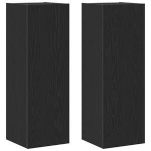 vidaXL Nástenný TV kabinet Nástenný 2 pcs Čierny dub 30,5 x 30 x 90 cm