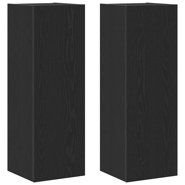 vidaXL Nástenný TV kabinet Nástenný 2 pcs Čierny dub 30,5 x 30 x 90 cm