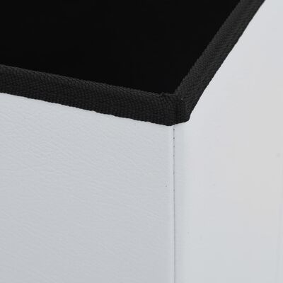 vidaXL Skladacia úložná taburetka biela umelá koža