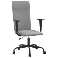 vidaXL Kancelárska stolička, nastaviteľná výška, svetlosivá, látka
