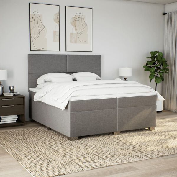 vidaXL Boxspring posteľ s matracom sivohned&yacute; 200x200 cm l&aacute;tka