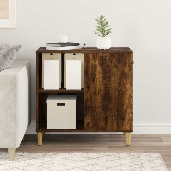 vidaXL Mačka Dom Dymov&aacute; dub 72 x 42.5 x 70 cm Kompozitn&eacute; drevo