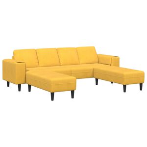 vidaXL Pohovka Svetložlt&aacute; 250 x 188 x 76 cm Kord&uacute;rov&aacute; tkanina
