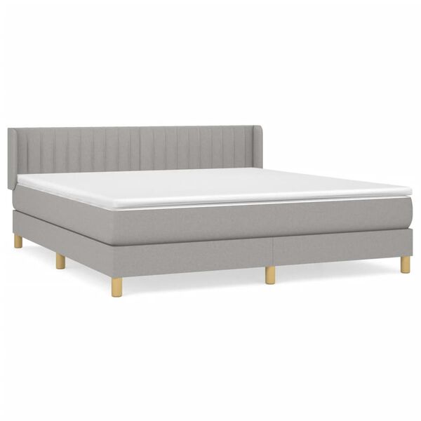 vidaXL Boxspring posteľ s matracom bledosiv&aacute; 180x200 cm l&aacute;tka