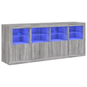 vidaXL Komoda s LED svetlami siv&aacute; sonoma 163x37x67 cm