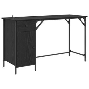 vidaXL Poč&iacute;tačov&yacute; st&ocirc;l Čierny dub 131 x 48 x 75 cm Kompozitn&eacute; drevo