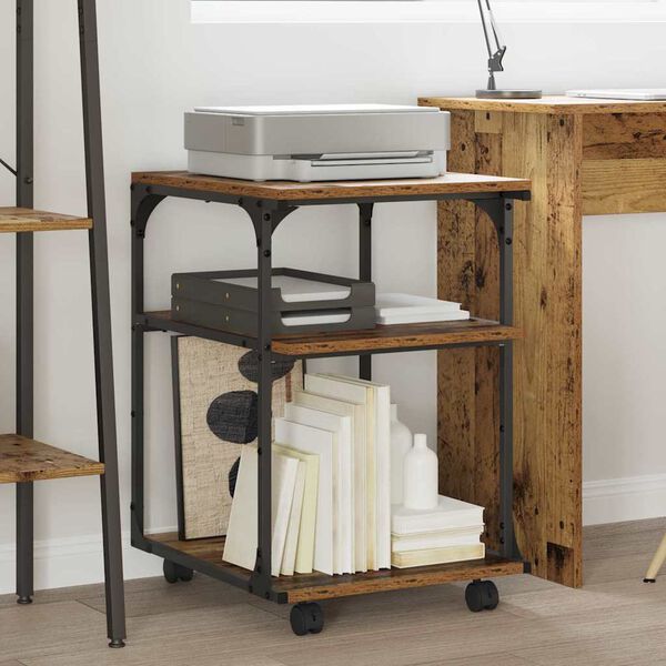 vidaXL Stojan na tlačiareň Star&eacute; drevo 43 x 48 x 64 cm