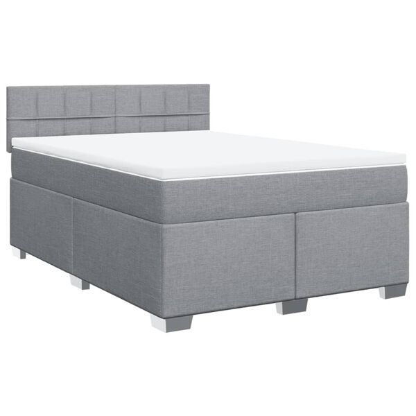 vidaXL Boxspring posteľ s matracom bledosiv&aacute; 140x200 cm l&aacute;tka
