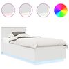 vidaXL R&aacute;m postele s LED p&aacute;sikmi Biela 90 x 190 cm Kompozitn&eacute; drevo