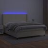 vidaXL Boxspring posteľ s matracom a LED kr&eacute;mov&aacute; 160x200 cm umel&aacute; koža