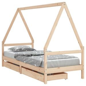 vidaXL R&aacute;m detskej postele so z&aacute;suvkami 80x200 cm mas&iacute;vna borovica