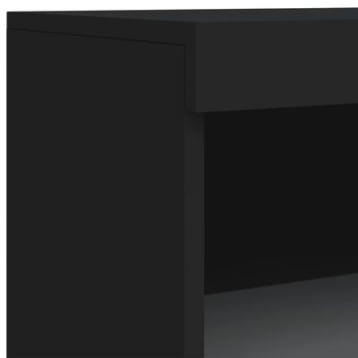 vidaXL Komody s LED svetlami 3 ks čierne kompozitné drevo