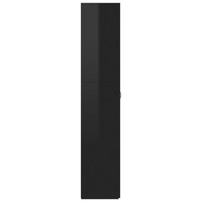 vidaXL Skrinka na topánky lesklá čierna 80x35,5x180cm kompozitné drevo