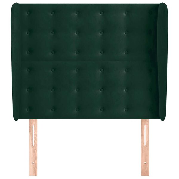 vidaXL Čelo postele so z&aacute;hybmi tmavozelen&yacute; 103x23x118/128 cm zamat