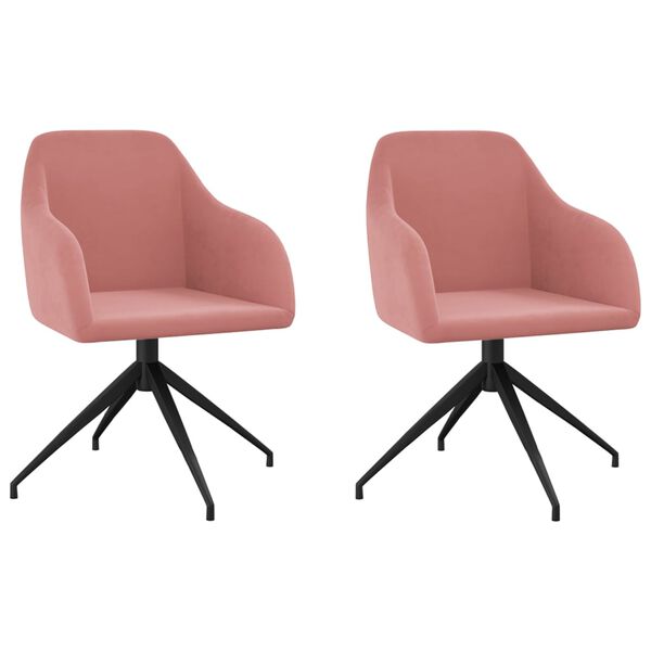 vidaXL Jed&aacute;lensk&eacute; stoličky 2 ks ružov&eacute; zamatov&eacute;