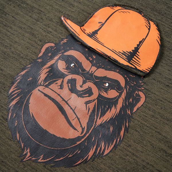 Detsk&aacute; mikina tmav&aacute; kaki melanž 128