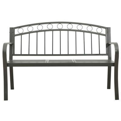vidaXL Záhradná lavica so stolíkom sivá 120 cm oceľ