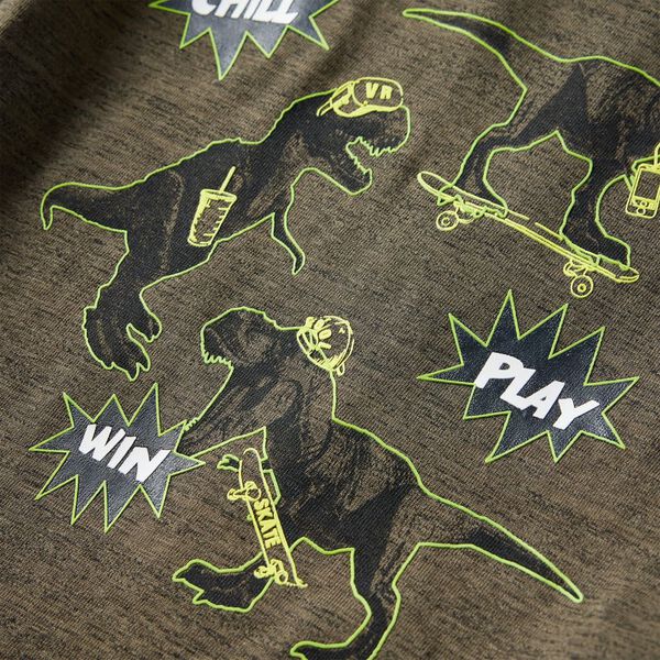 Detsk&eacute; tričko s dlh&yacute;m ruk&aacute;vom kaki melanž 92