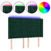 vidaXL Čelo postele s LED tmavozelen&eacute; 163x16x118/128 cm zamat
