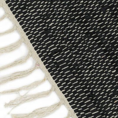 vidaXL Ručne tkaný Chindi koberec svetlosivý a čierny 190x280 cm kožený